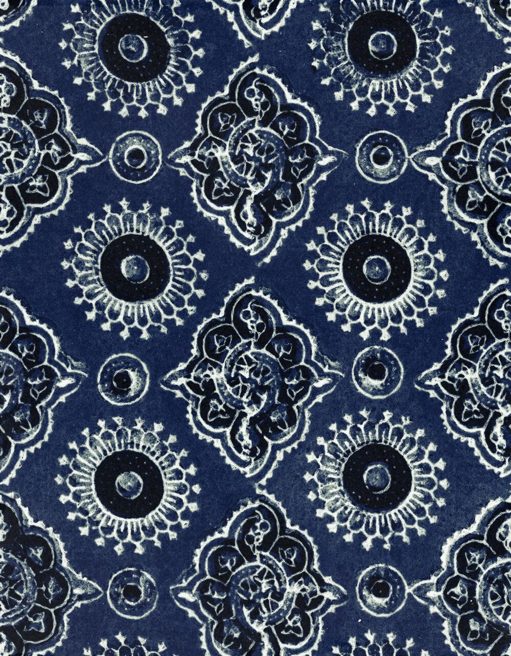 1000x1283 Ajrak by Mind the Gap / White / Black : Wallpaper Direct