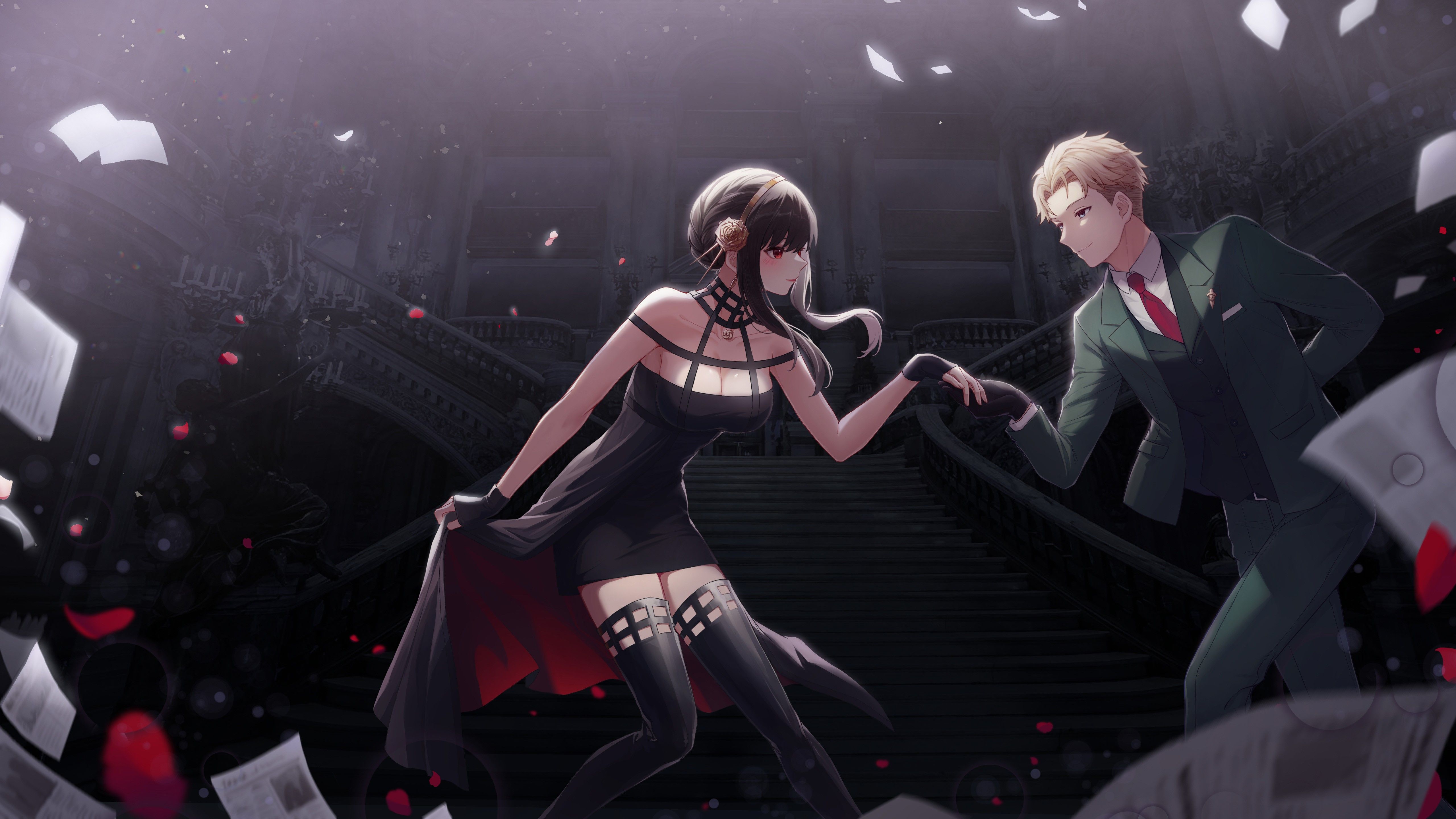 5120x2880 Yor Forger Loid Forger Dancing 4K 5K HD Spy x Family Wallpaper