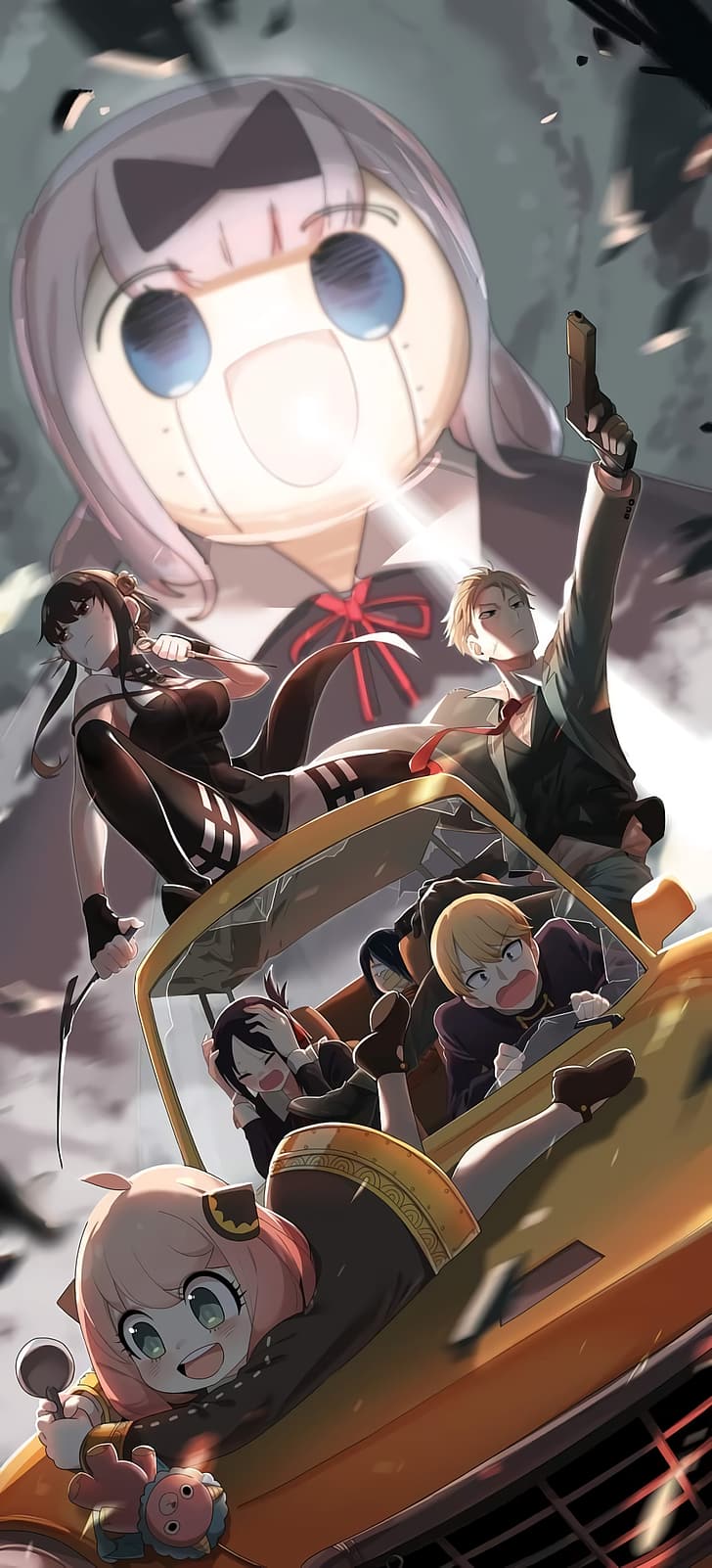 728x1602 HD wallpaper: Yor Forger, Loid Forger, Spy x Family, Kaguya Shinomiya, Chika Fujiwara