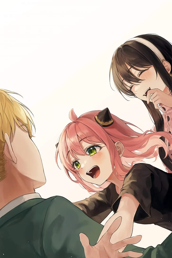 728x1092 HD wallpaper: Spy x Family, Anya Folger, Yor Forger, Loid Forger, fan art