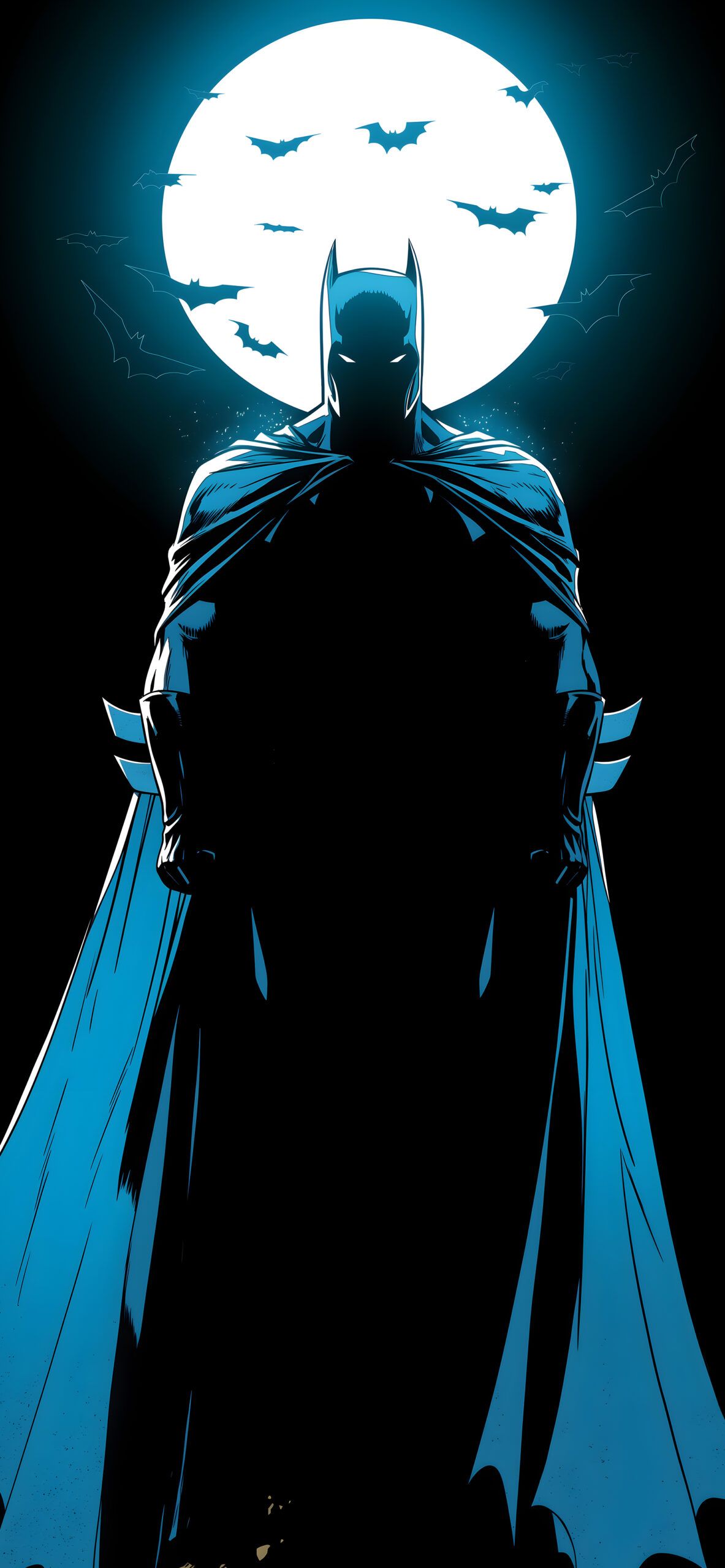 1183x2560 Batman Moon Silhouette Wallpaper Comics HD Wallpaper