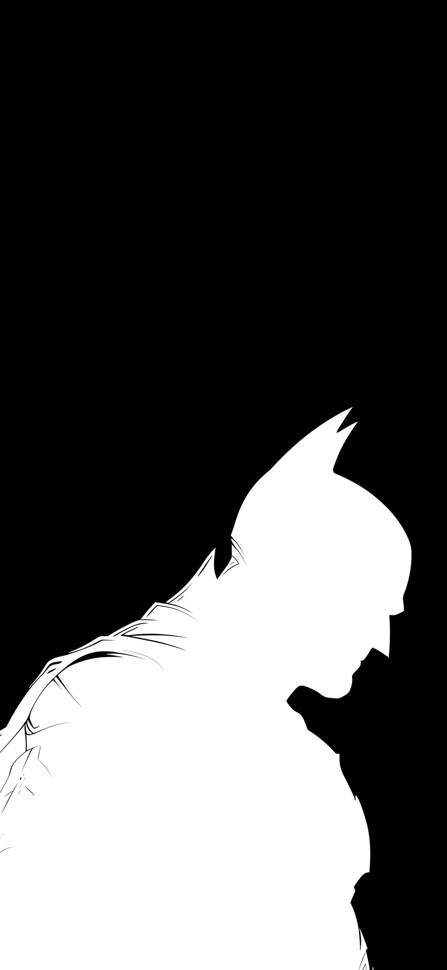 1463x3171 Black Batman Silhouette on White Wallpaper DC Wallpaper