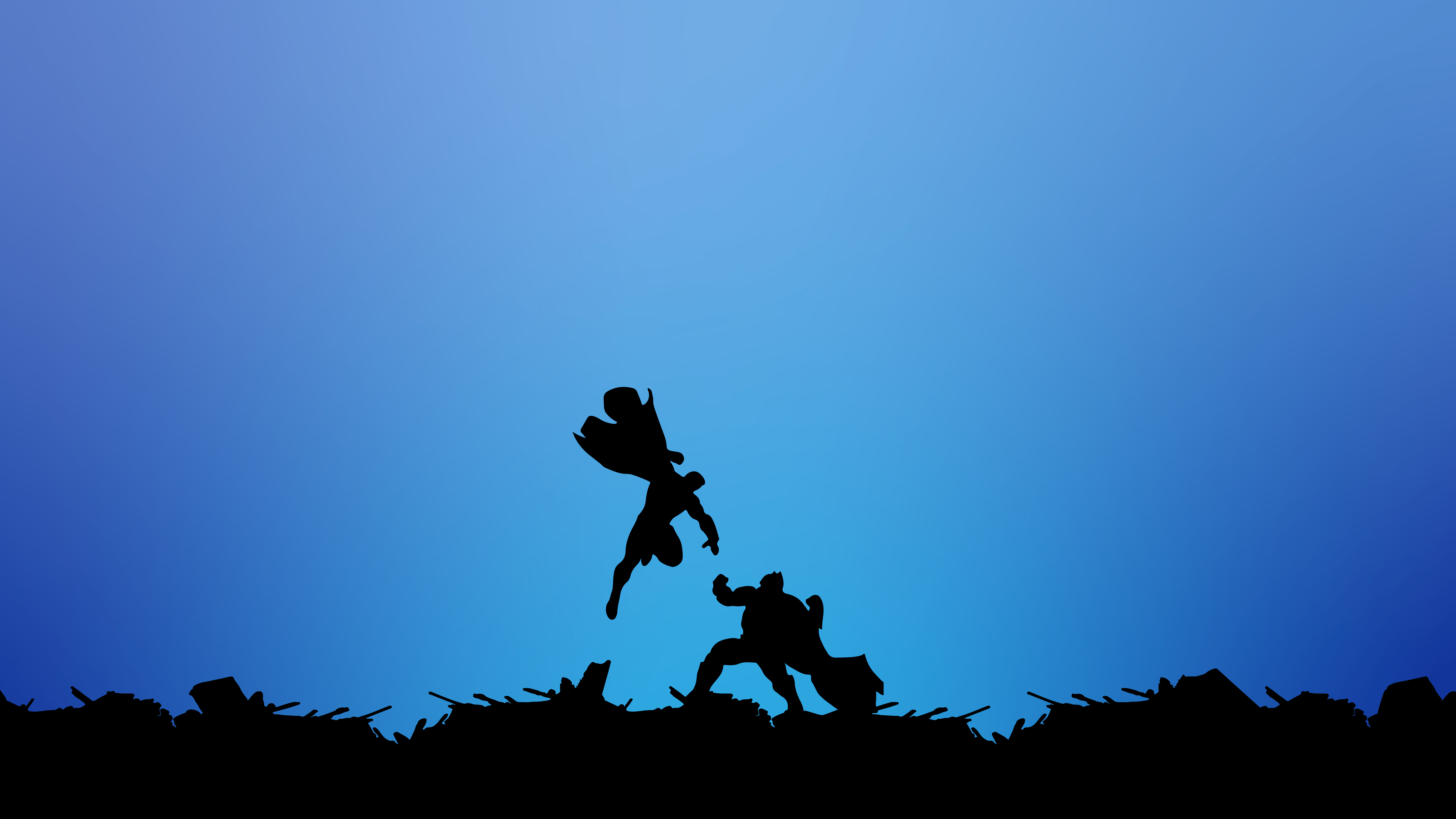 5760x3240 Wallpaper Batman, dc Comics, Superman, Batman vs Superman, Silhouette, Background Free Image