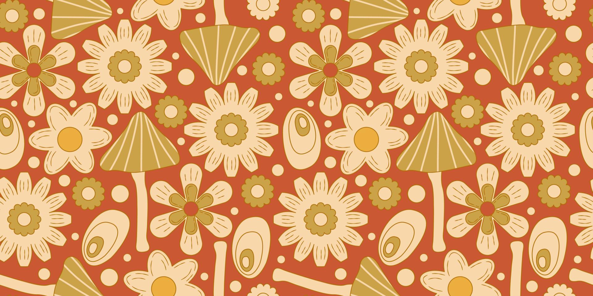 1920x960 Groovy y2k retro background with flower, checkerboard and swirl 70s background. Daisy flower design. Abstract trendy colorful print. Vector illustration graphic. Vintage print. Psychedelic wallpaper
