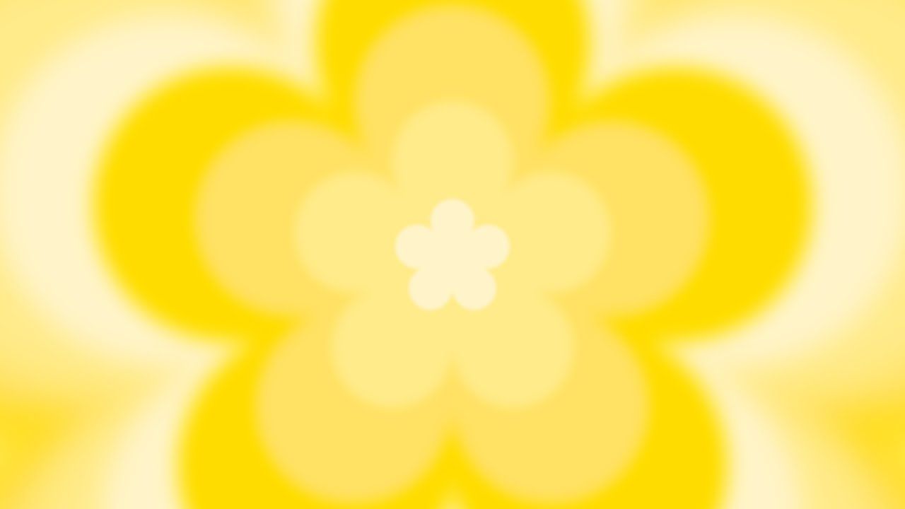 1280x720 4K 1 Hour Y2K Aesthetic Background Video Aura Yellow Flower Tunnel Screensaver Lightning Mood Light