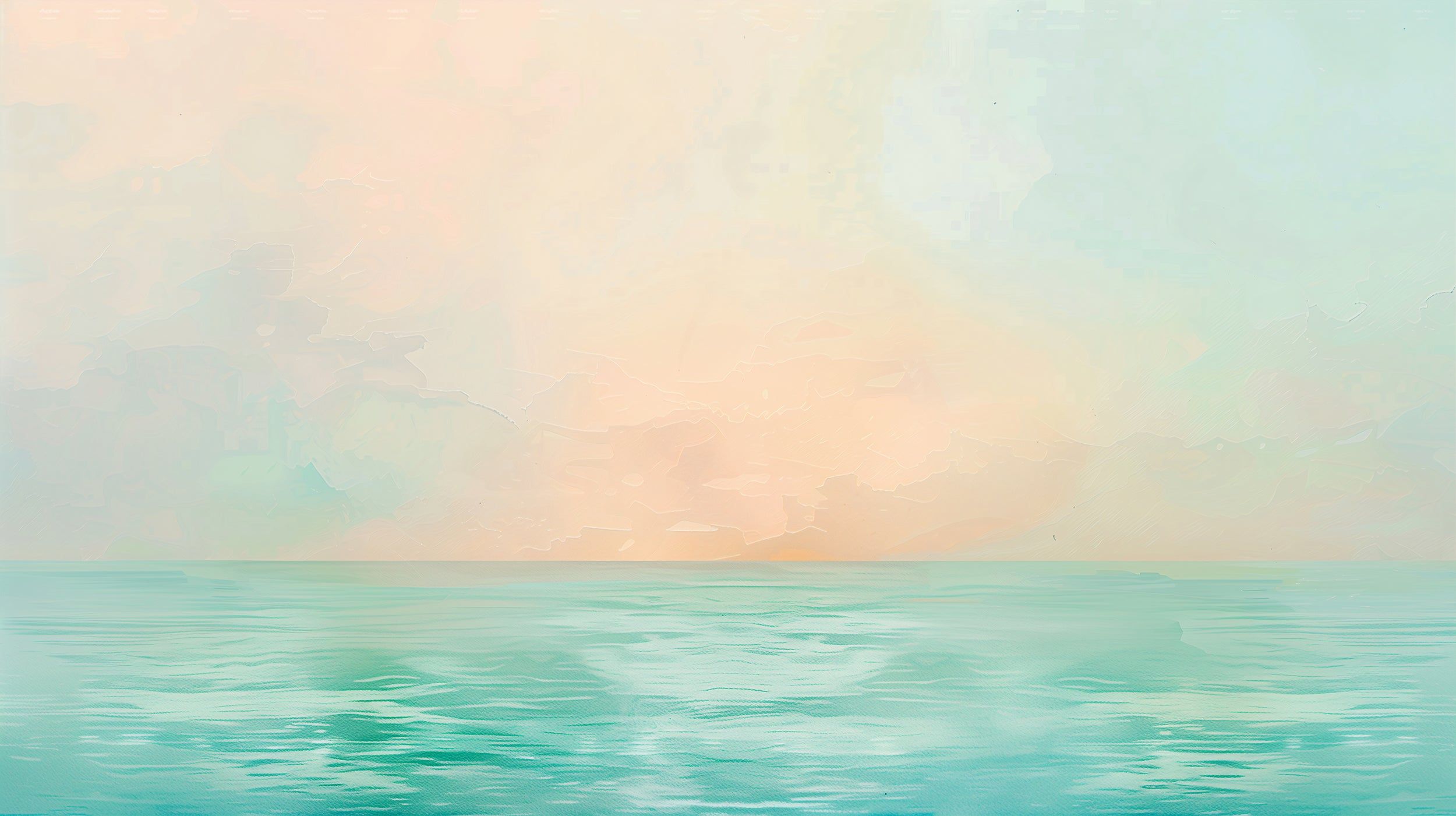 2500x1401 Ocean Horizon Wallpaper, Sea Painting Wall Mural, Peel and Stick Pastel Colors Abstract Accent Wall Decor, Blue and Pink Ocean Wallpaper