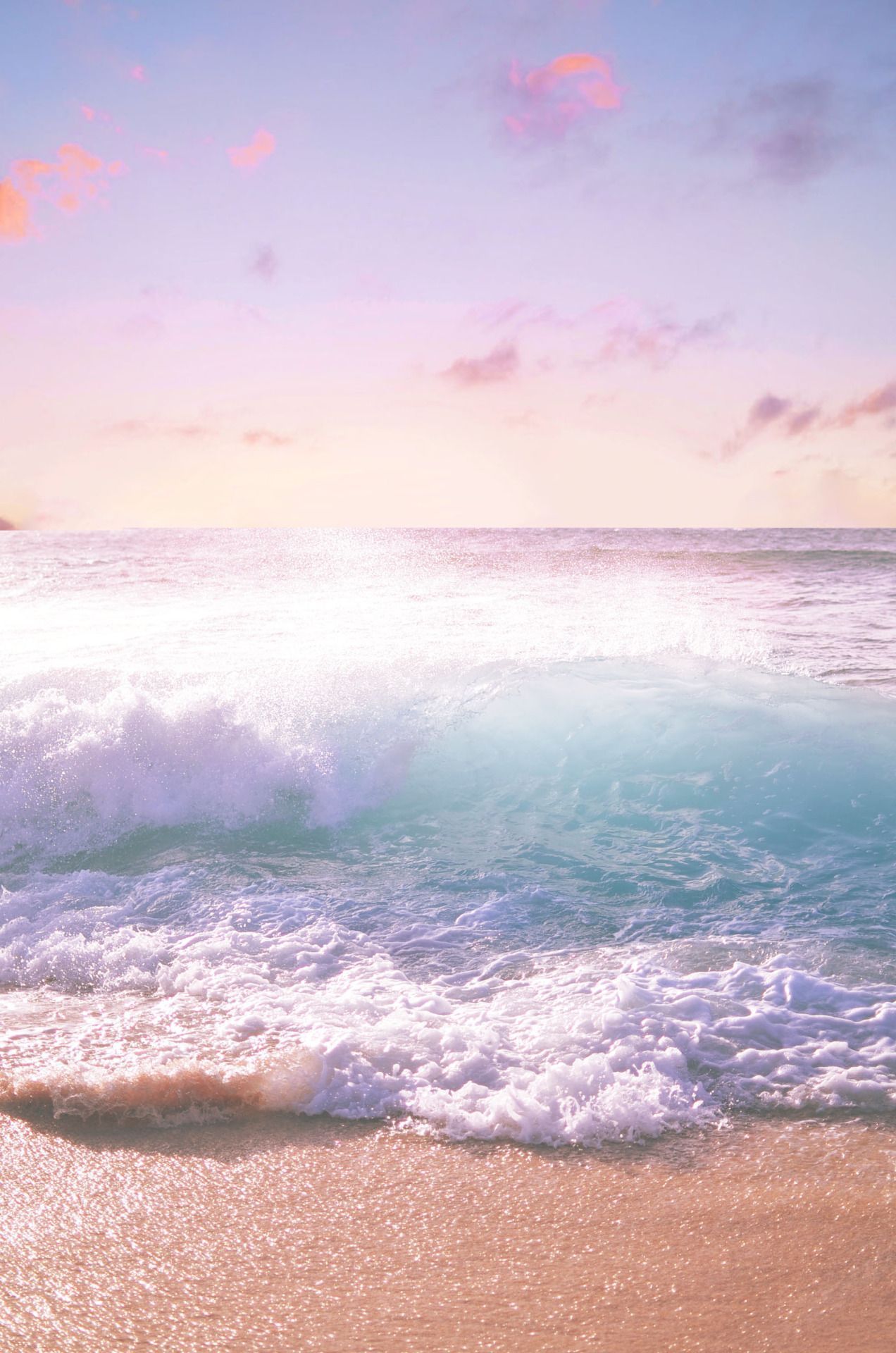 1272x1920 Pink Pastel Of Sea Wallpaper