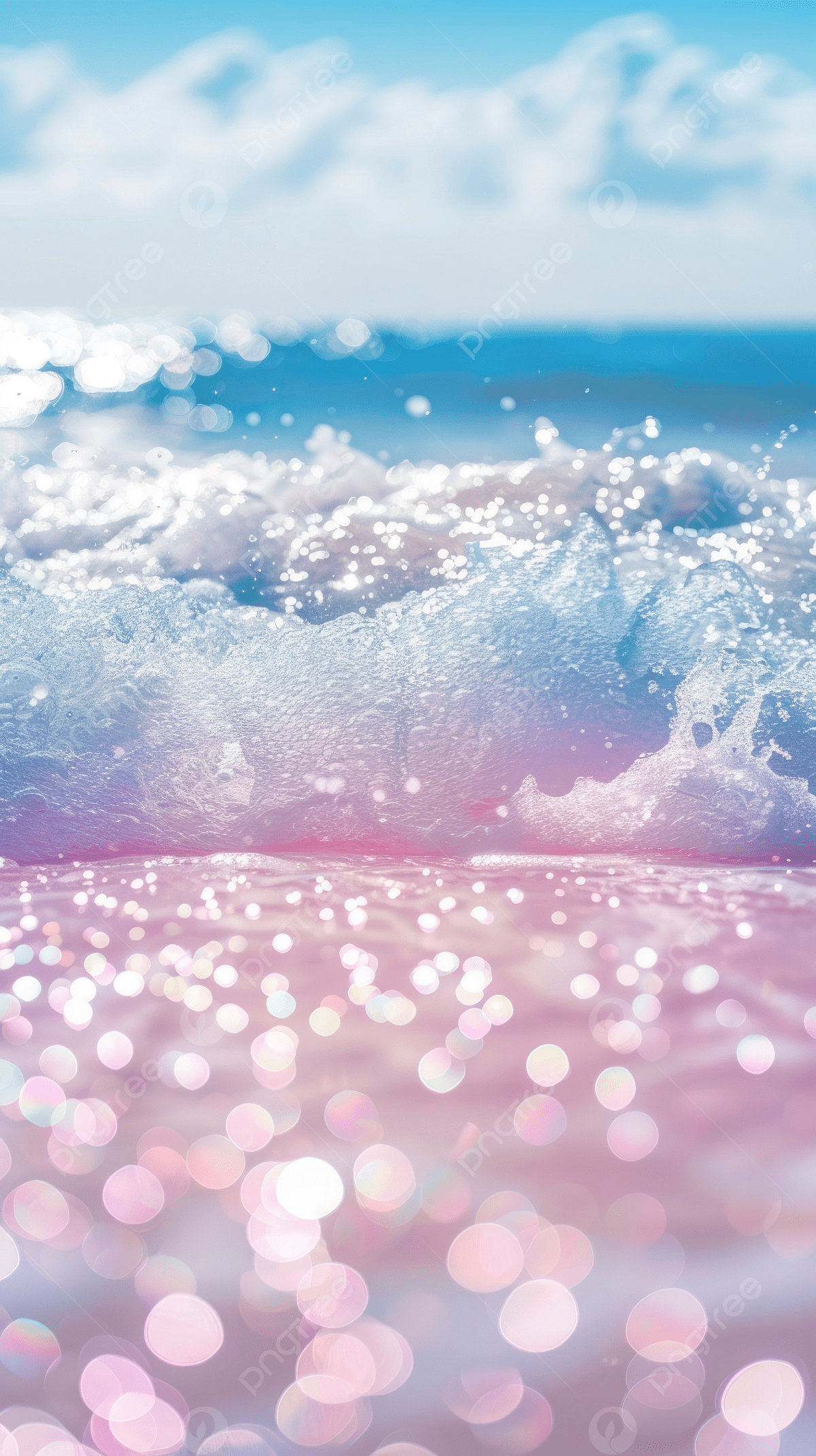 1200x2141 Beautiful Blurred Pastel Blue And Pink Beach With Blur Sea Waves Photo And Picture For Free Download