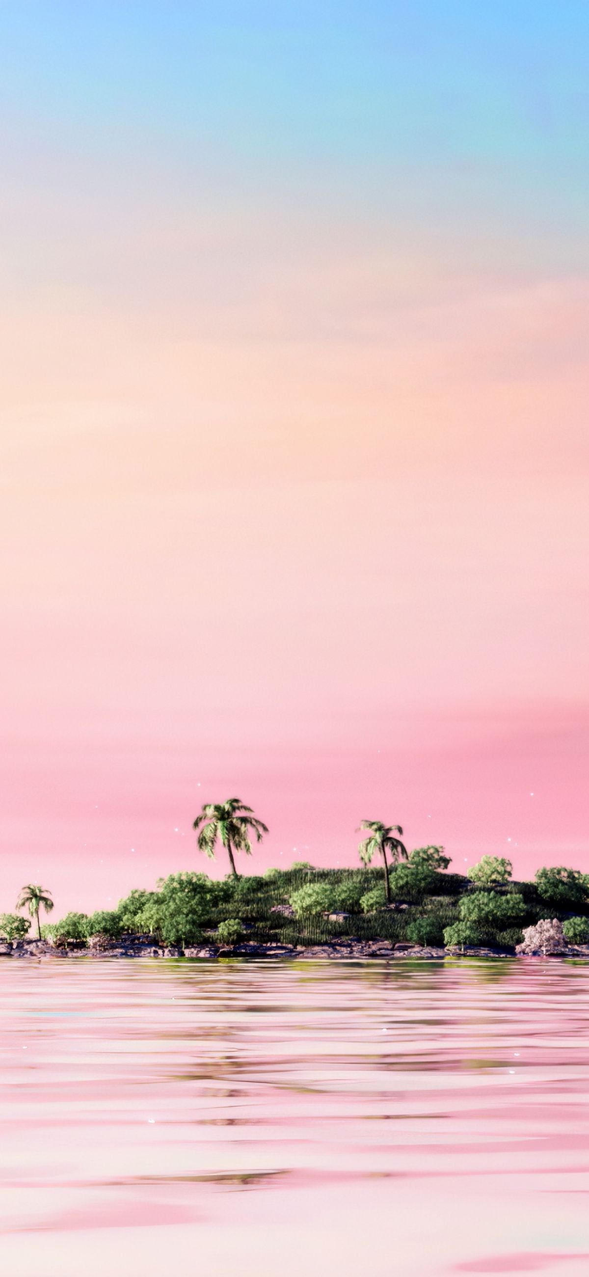 1200x2601 Free HD Pastel Beach Wallpaper