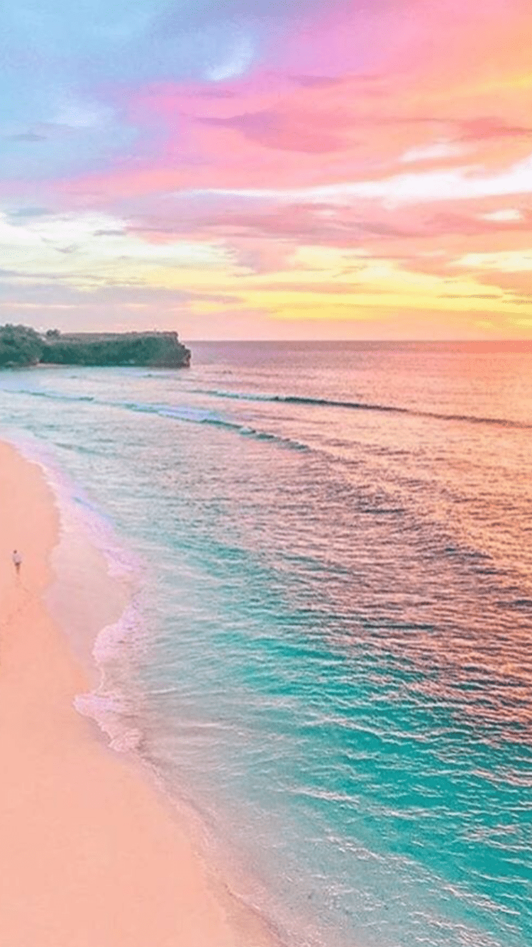 750x1334 Pastel Beach Wallpaper