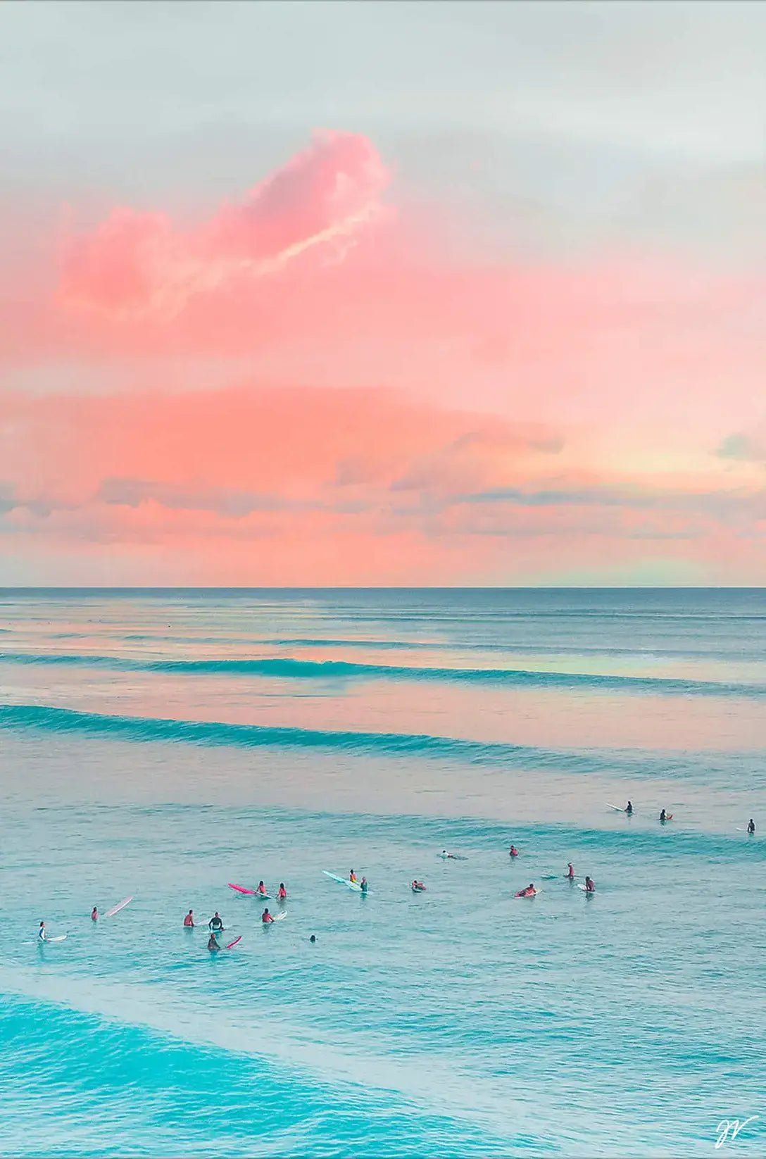 1088x1646 Pastel Surfing Wall Art. BIG Wall Décor