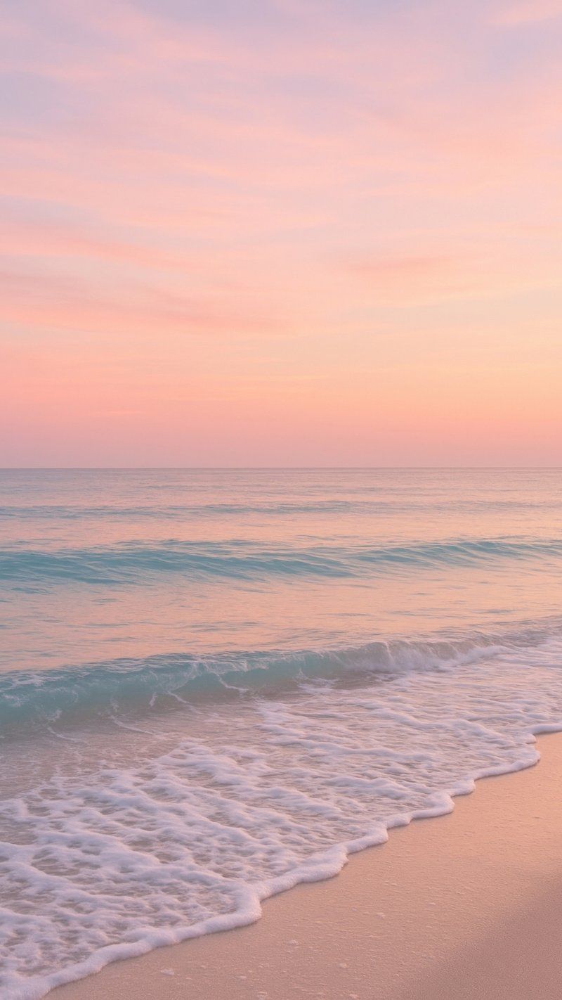 800x1422 Serene pastel beach sunset wallpaper