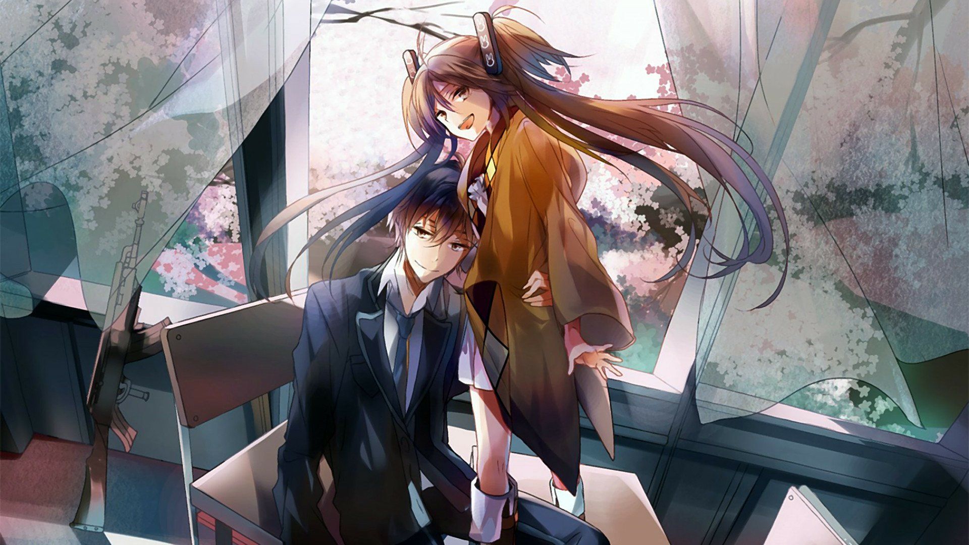 1920x1080 Black Bullet HD Wallpaper: Enju Aihara & Rentaro Satomi in Anime Harmonyx1080