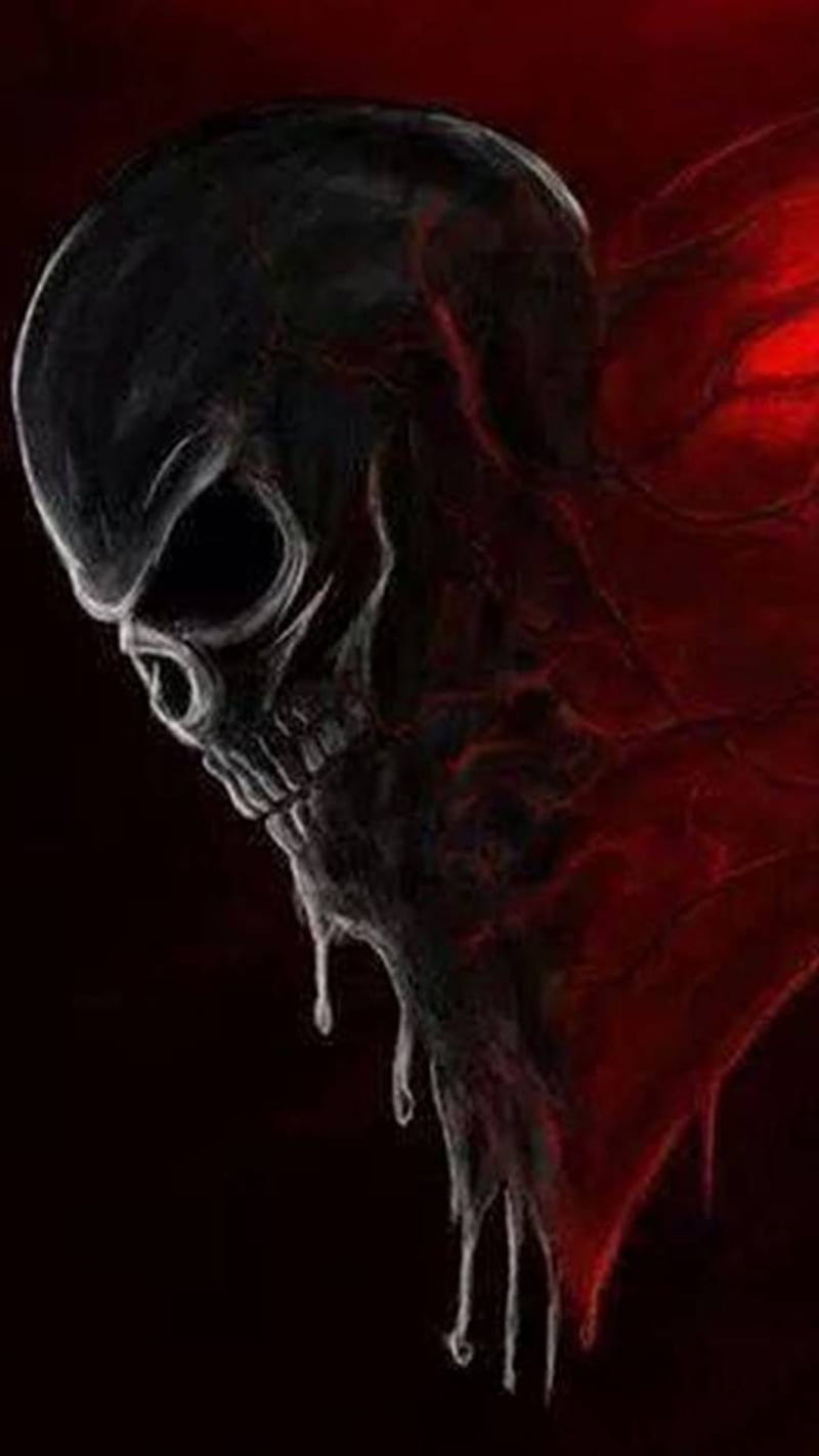 800x1422 Skull heart, dripping, HD phone wallpaper