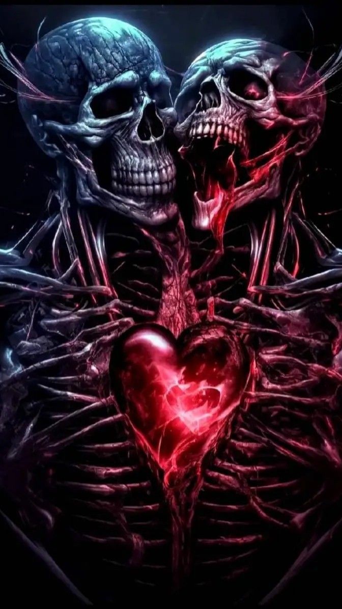 672x1196 Colorful Skull Art. Skulls and hearts, Love skull wallpaper, Macabre