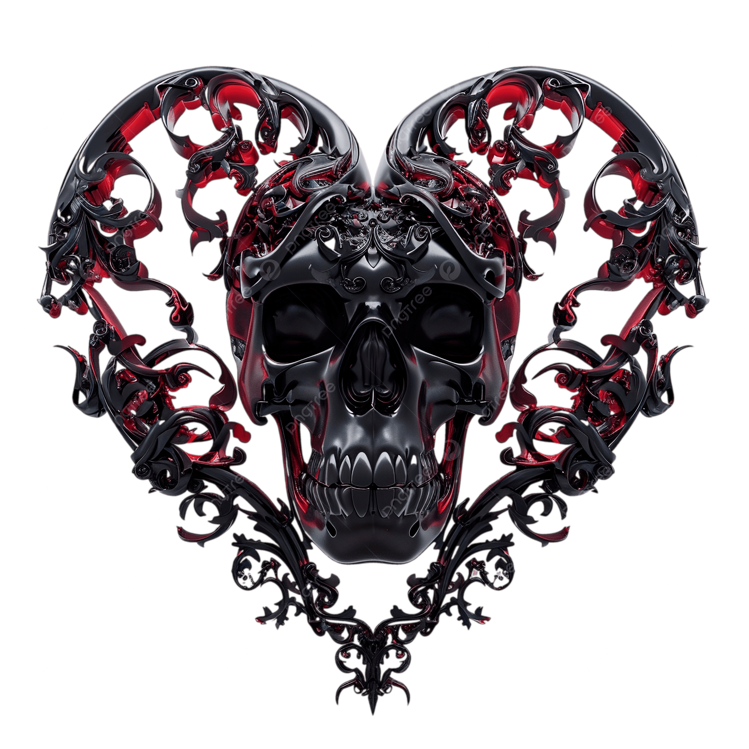 2500x2500 Dark And Ominous Heart Shaped Structure With Skull, Abstract, Heart Shaped, Structure PNG Transparent Image and Clipart for Free Download