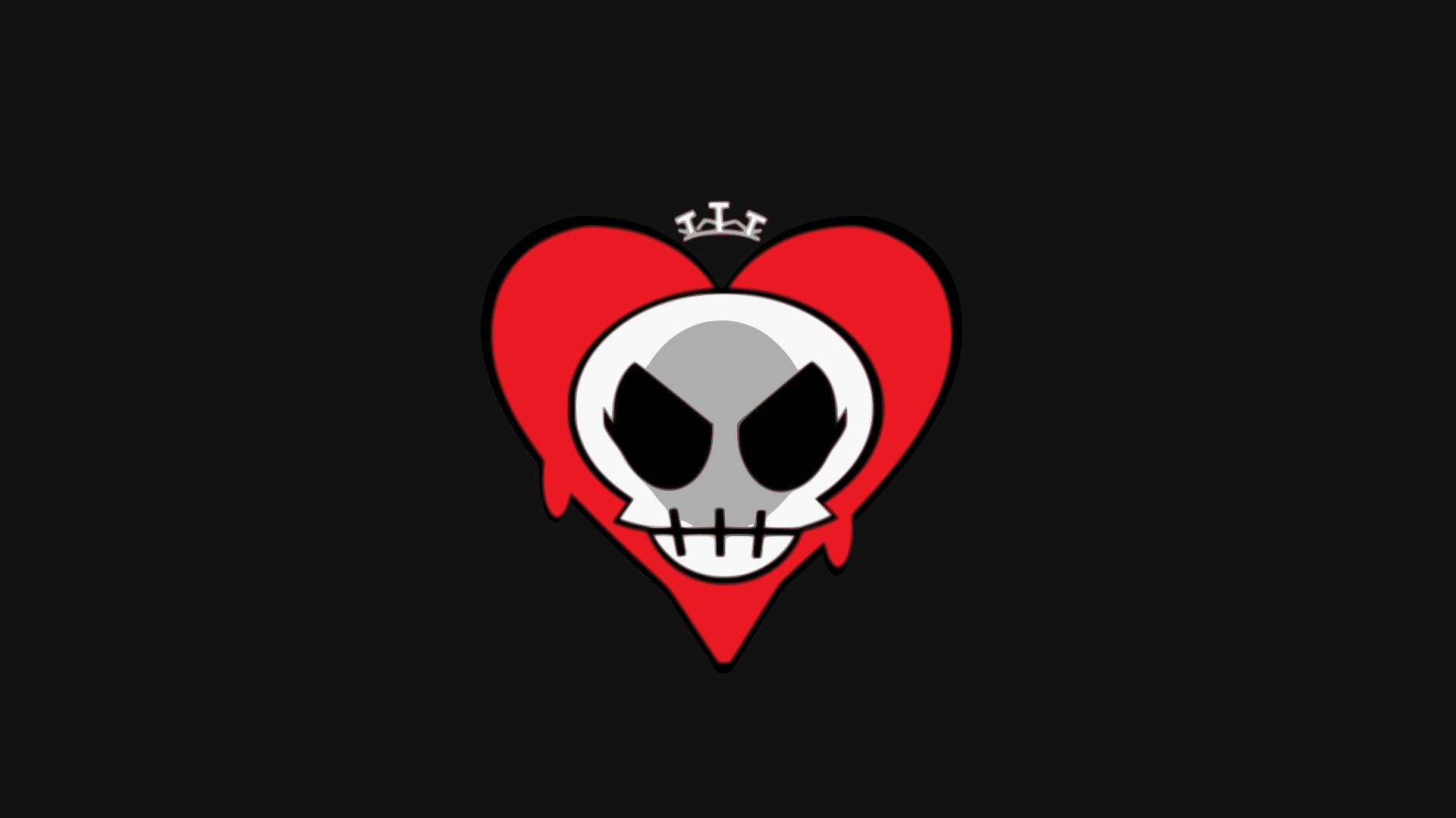 1920x1080 Simple Skullheart Vector Wallpaper I made