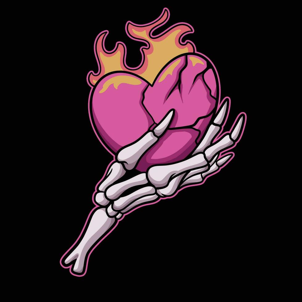 980x980 Skull Holding Burning Love