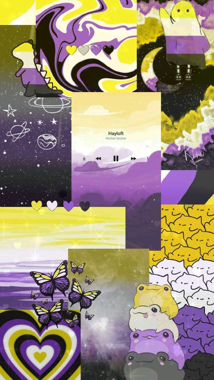 736x1308 Non binary pride wallpaper
