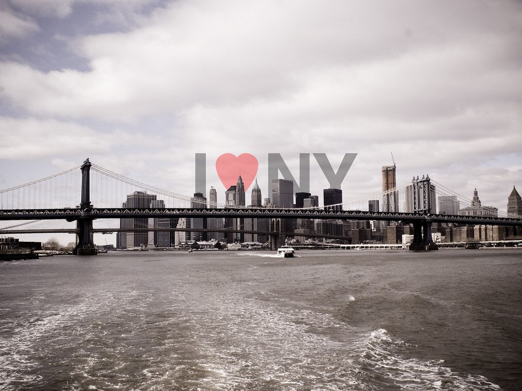 1024x768 I Love New York. Wallpaper Version Of The Brooklyn Bridge M