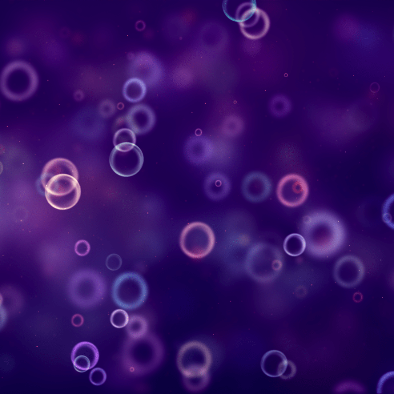 1280x1280 Bubbles Wallpaper 4K, Bokeh, Purple background, Blurred