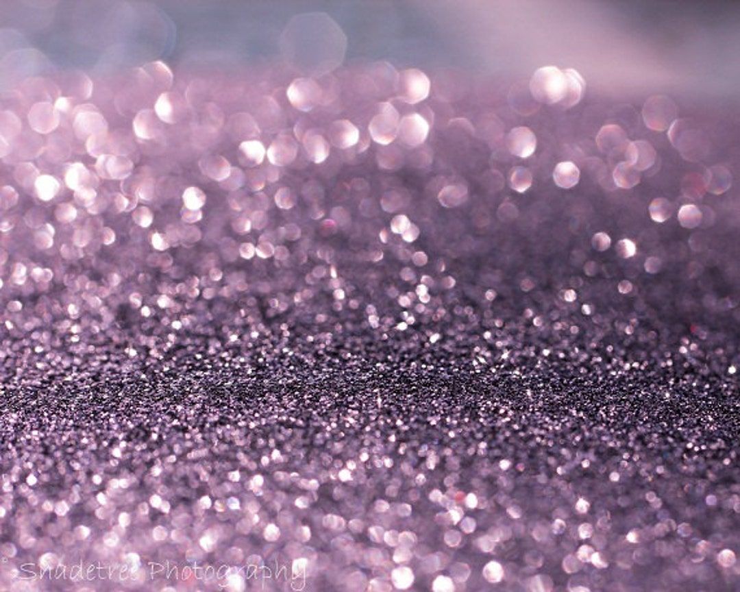 1080x864 Lavender Purple Bokeh Violet Whimsical Print White Sparkle Glitter Dreamy Surreal, Fine Art Print