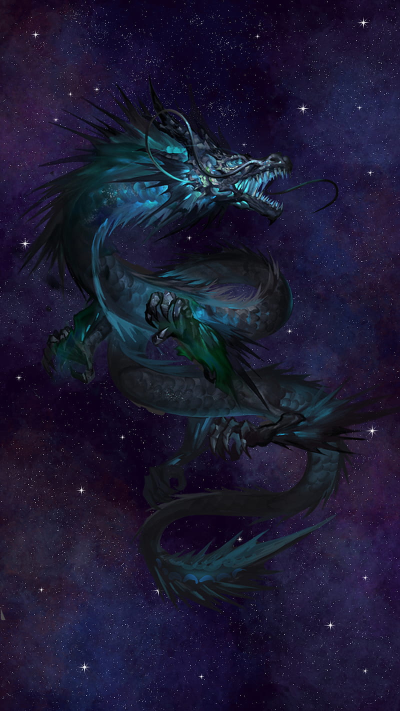 800x1422 Blue Dragon, game, fantasy, japanese, ink, rpg, HD phone wallpaper
