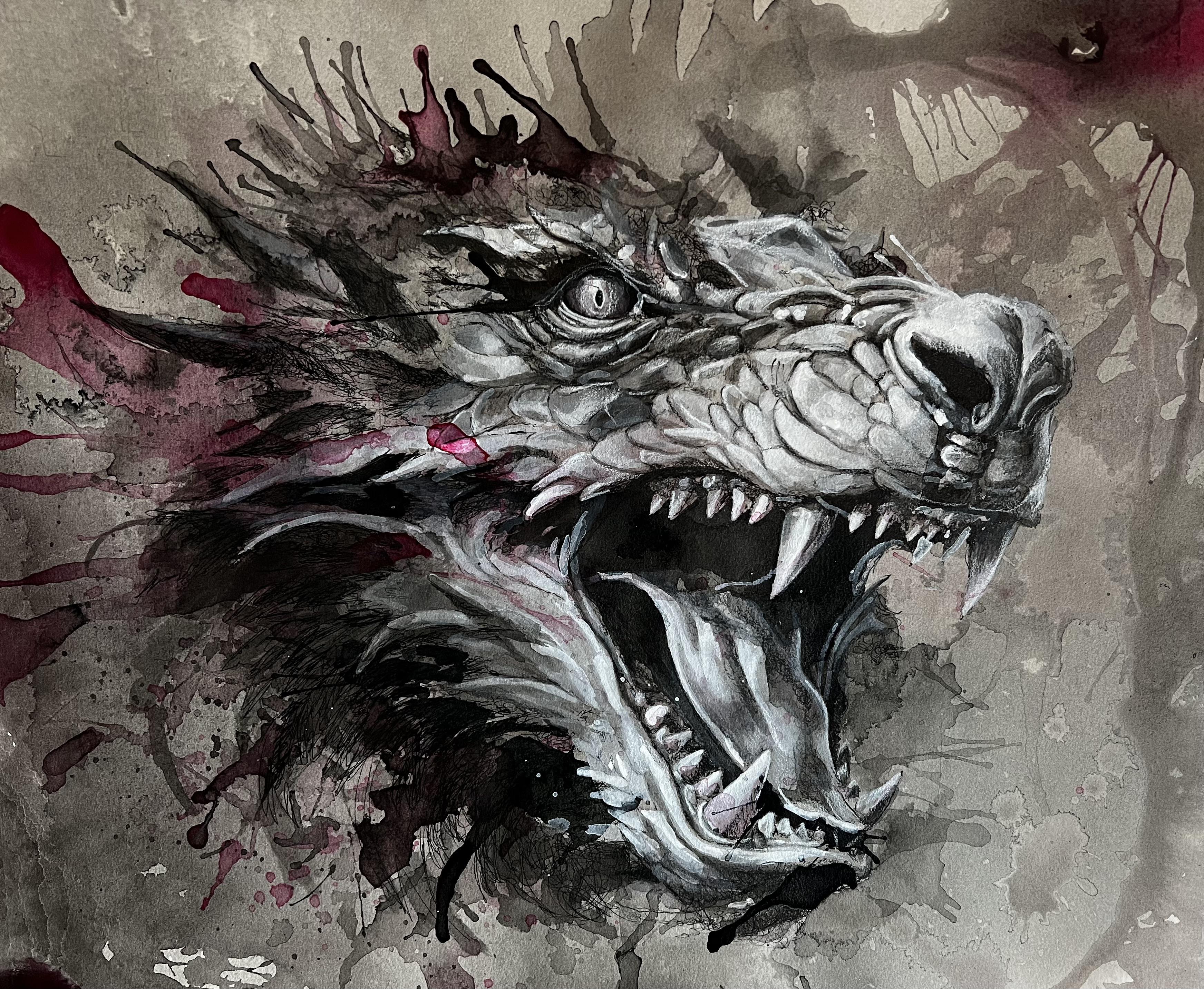 3488x2867 Dragon Ink Drawing!