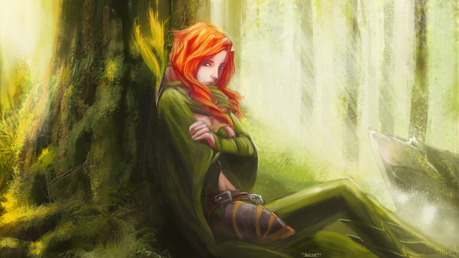 1920x1080 Dota 2 windranger illustration HD wallpaper