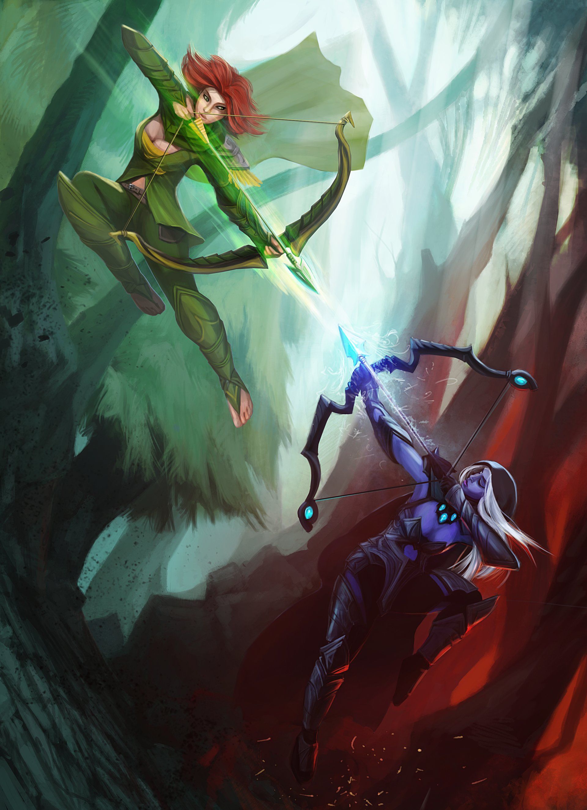 1920x2651 Drow vs Wind 2 Fan Art
