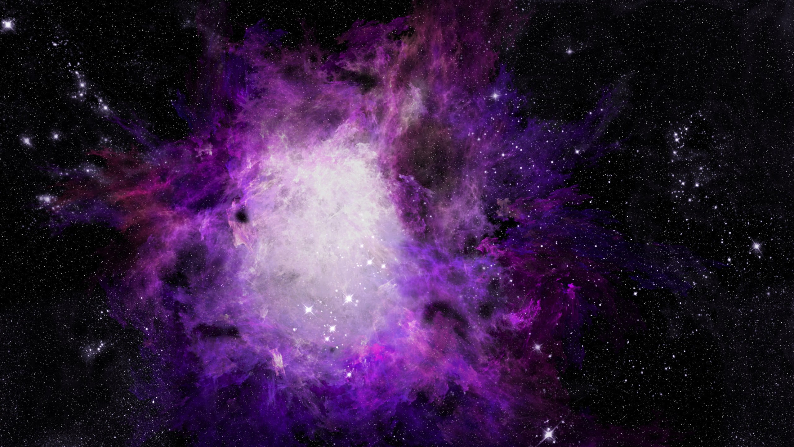 2560x1440 Purple, black, and white outer space wallpaper, space, nebula, universe, space art HD wallpaper