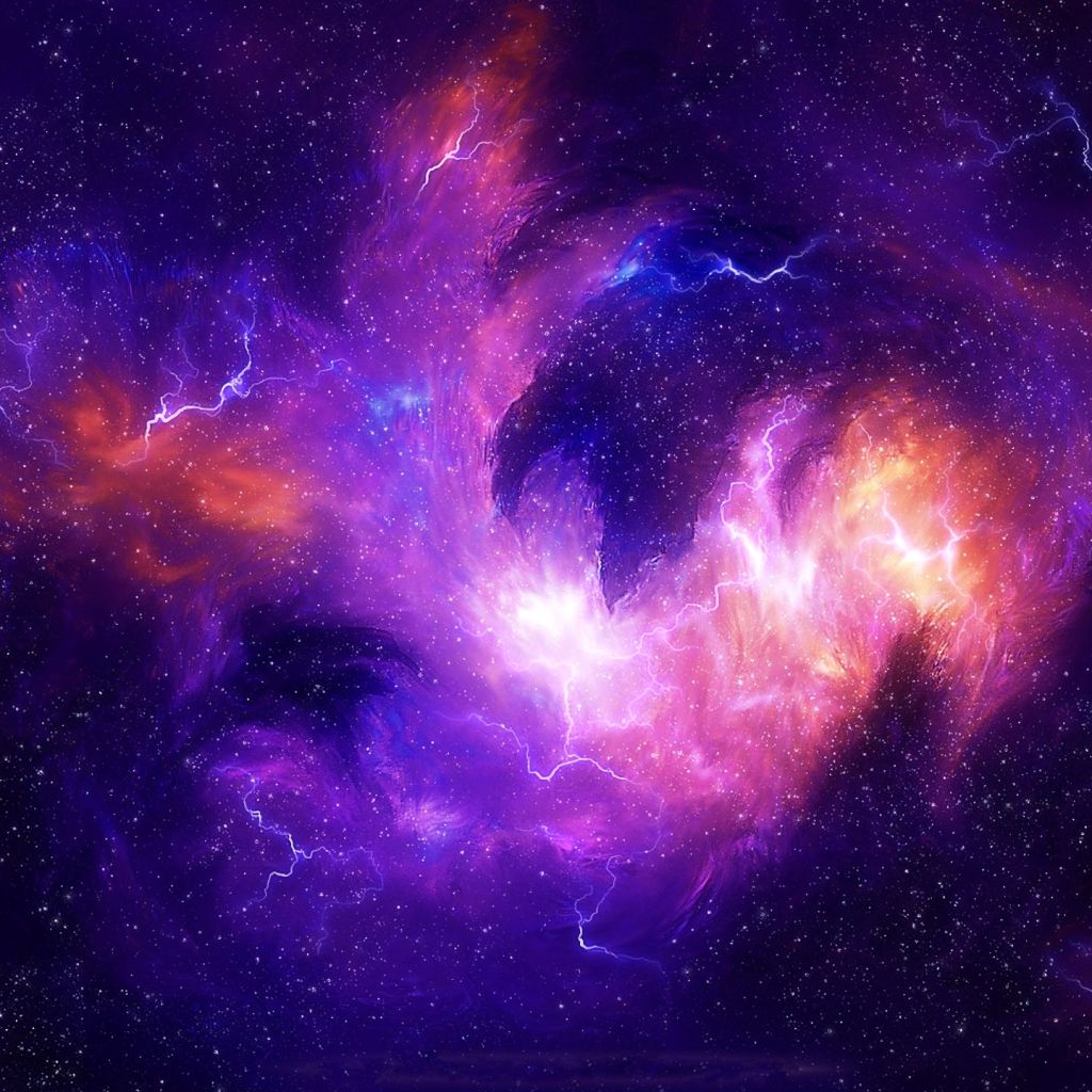 1024x1024 Desktop wallpaper: Sci Fi, Space, Purple 4K free download for PC. 1232403