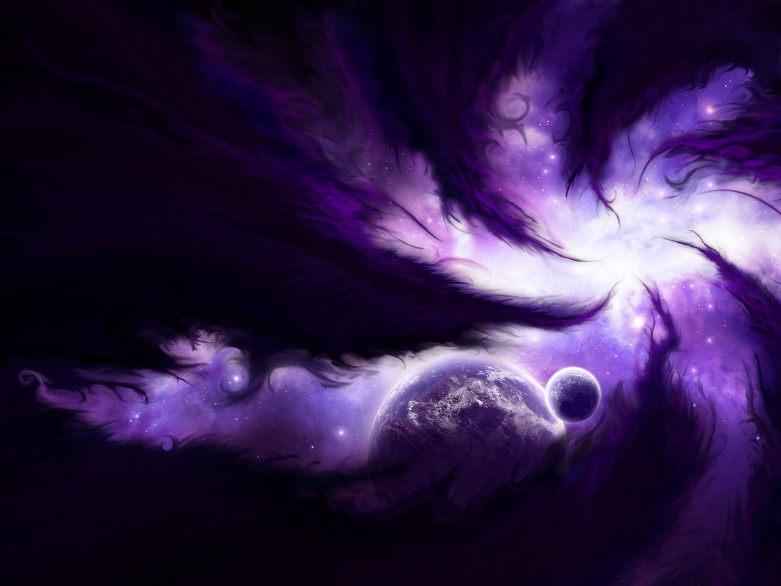1600x1200 Purple Space Scene Wallpaperx1200