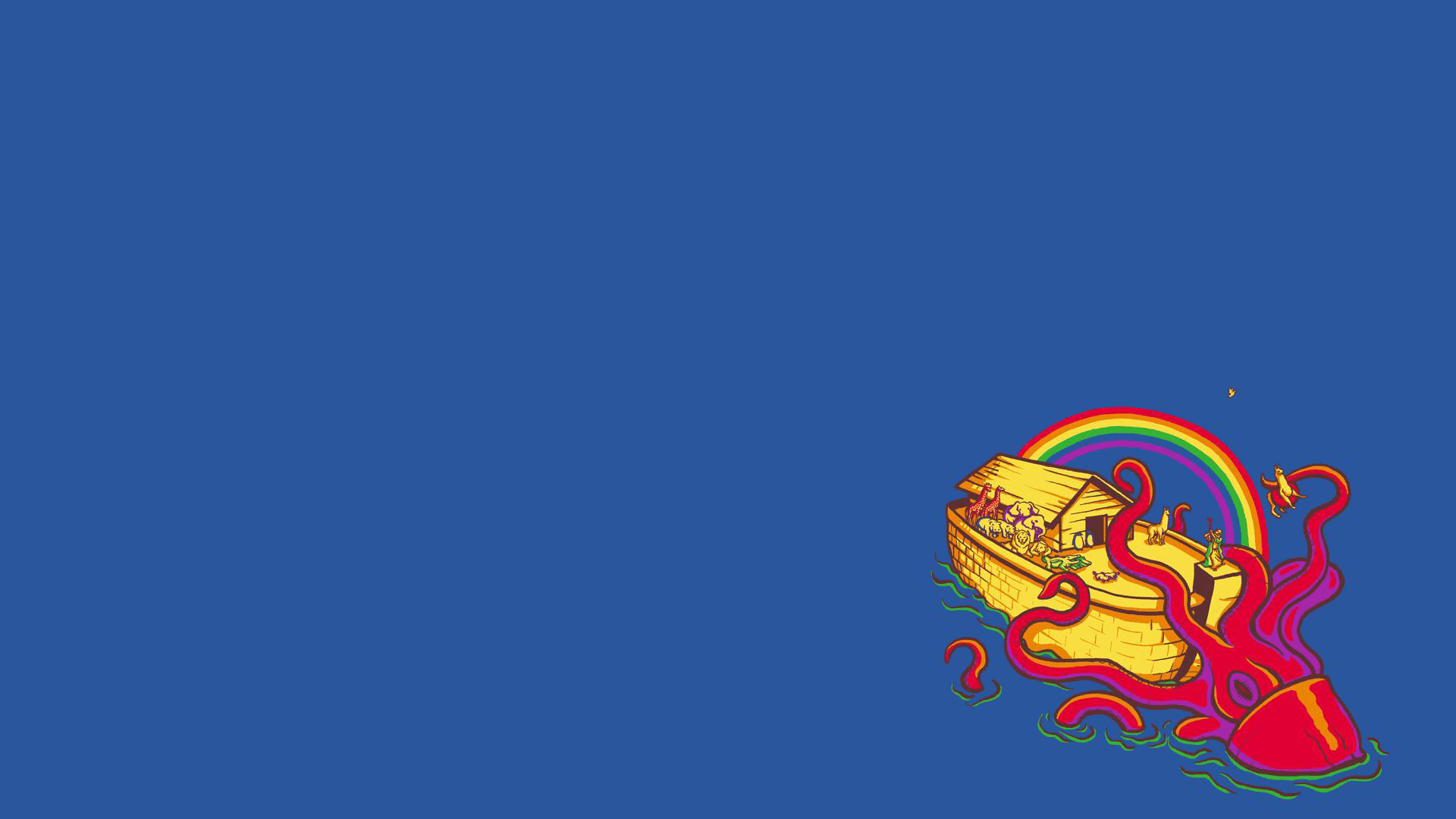 1920x1080 Minimalist Octopus Desktop Wallpaper
