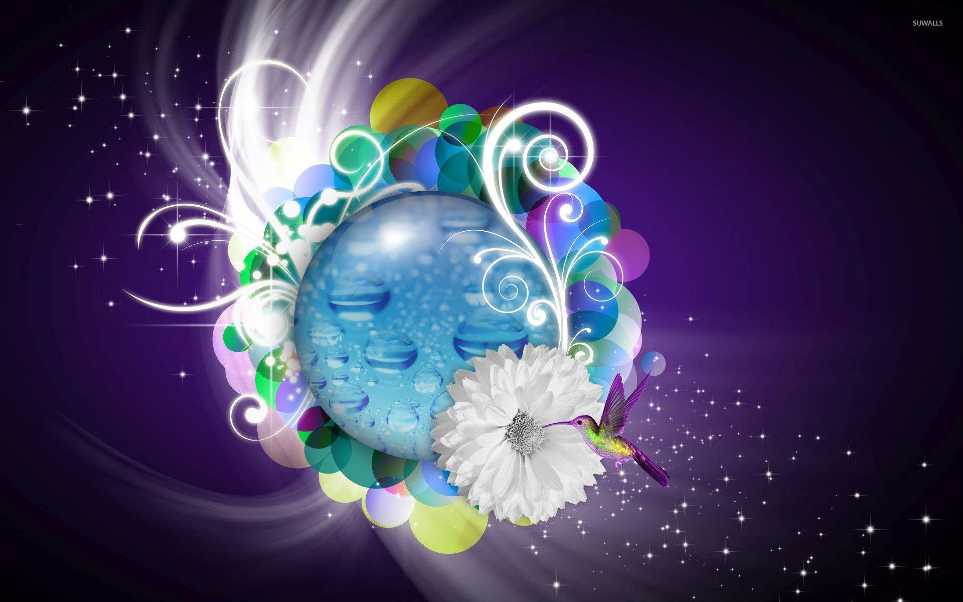 1920x1200 Hummingbird feeding from a daisy wallpaper Art wallpaper