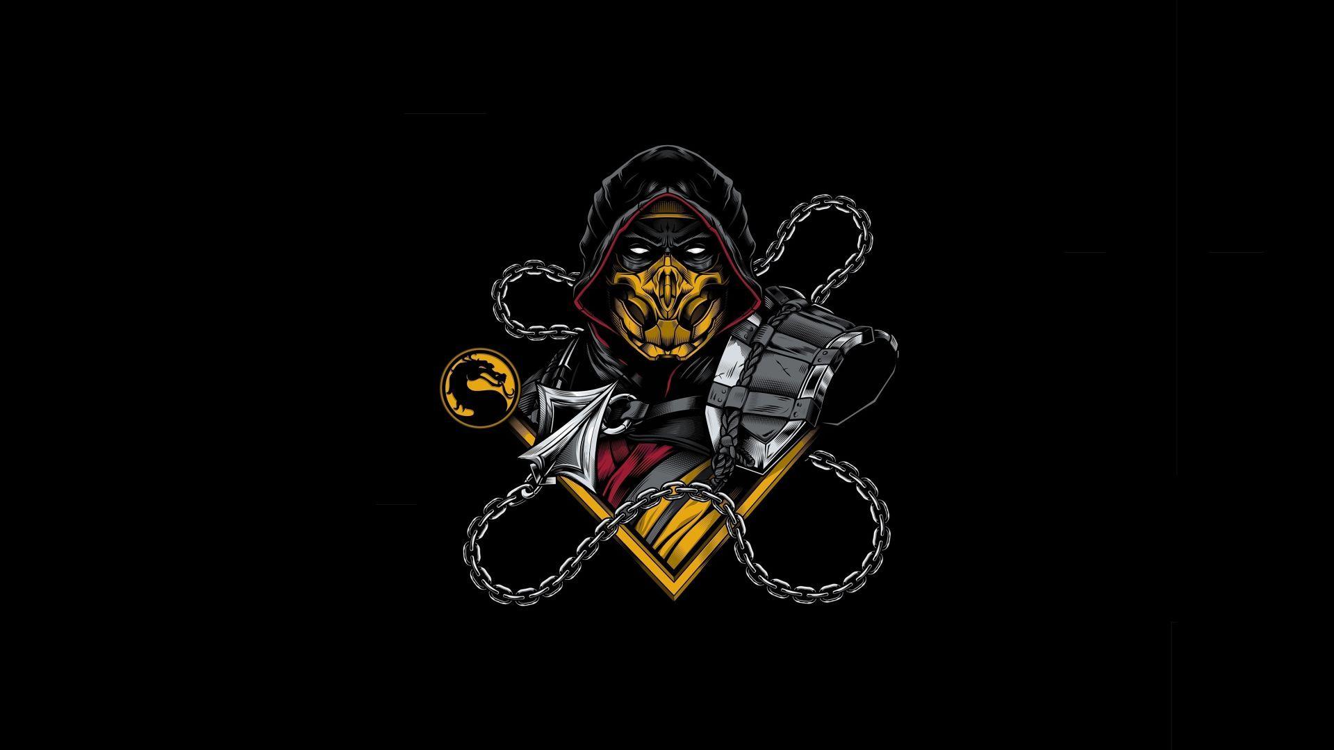 1920x1080 Desktop wallpaper scorpian, artwork, mortal kombat, minimal, HD image, picture, background, 00b0b9