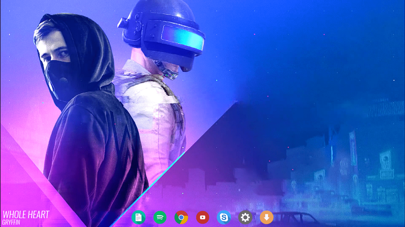 1366x768 Minimal Edited artwork featuring PUBG Mobile x Alan Walker in a minimal design