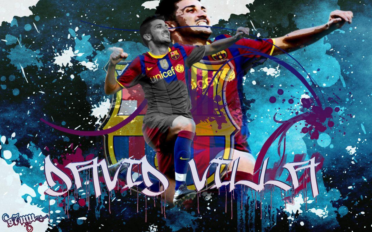 1280x800 David Villa Wallpaper Barcelona