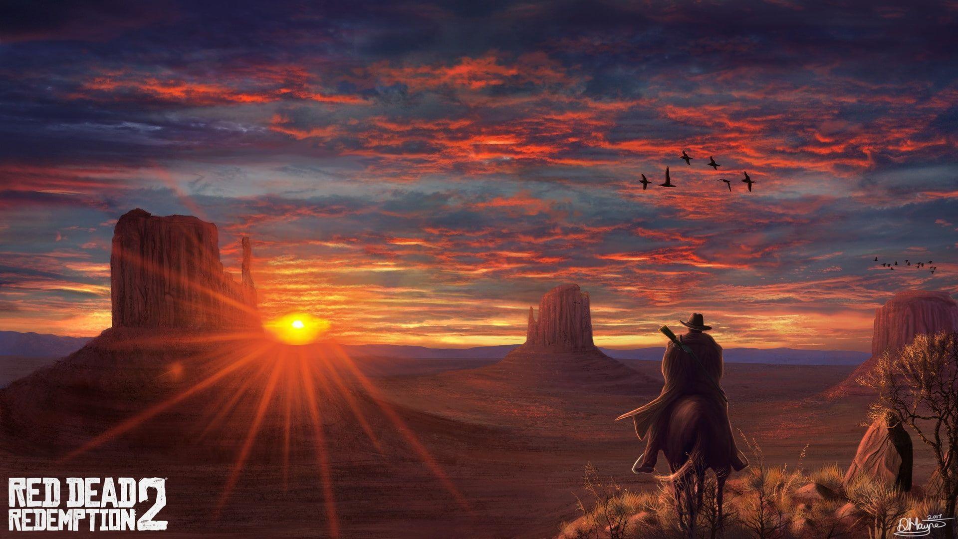 1920x1080 Sunset The game #Art #Rockstar Concept Art #Cowboy #Western Game Art Red Dead Redemption 2. Red dead redemption art, Red dead redemption, Red dead redemption ii