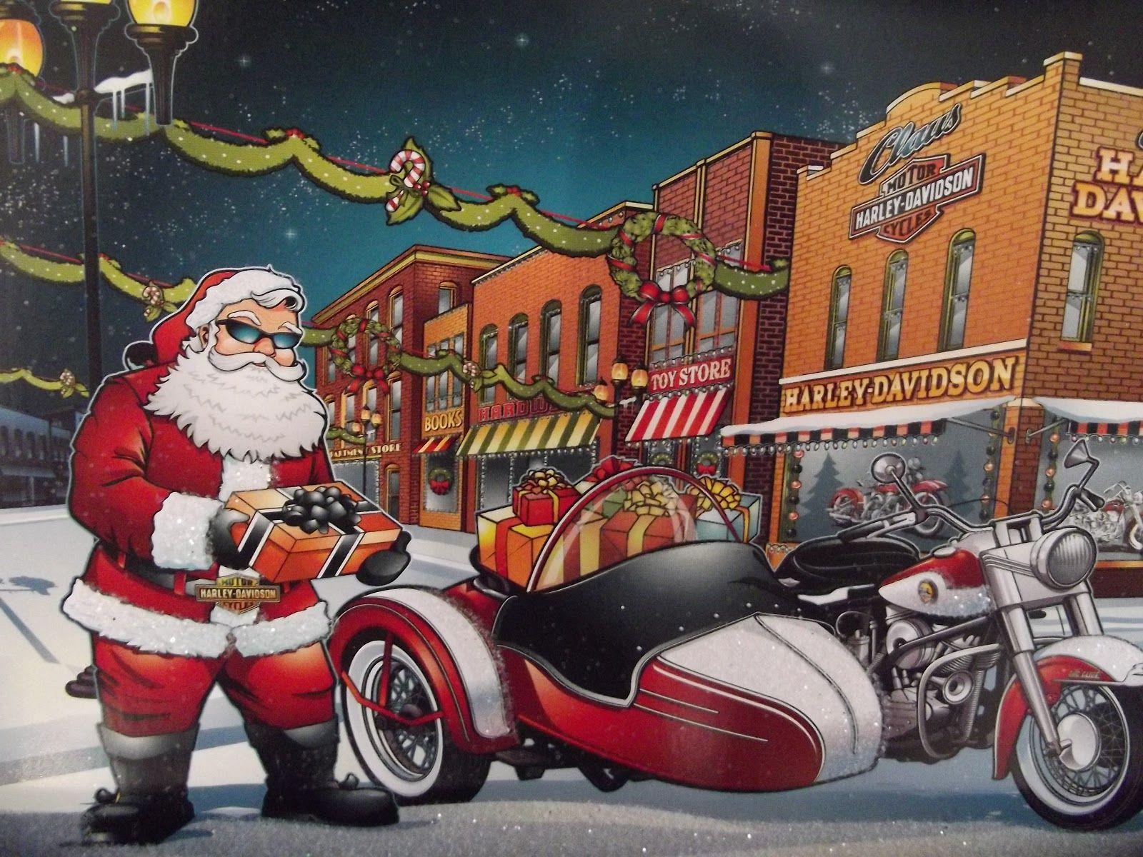 1600x1200 Harley Davidson Christmas Wallpaper