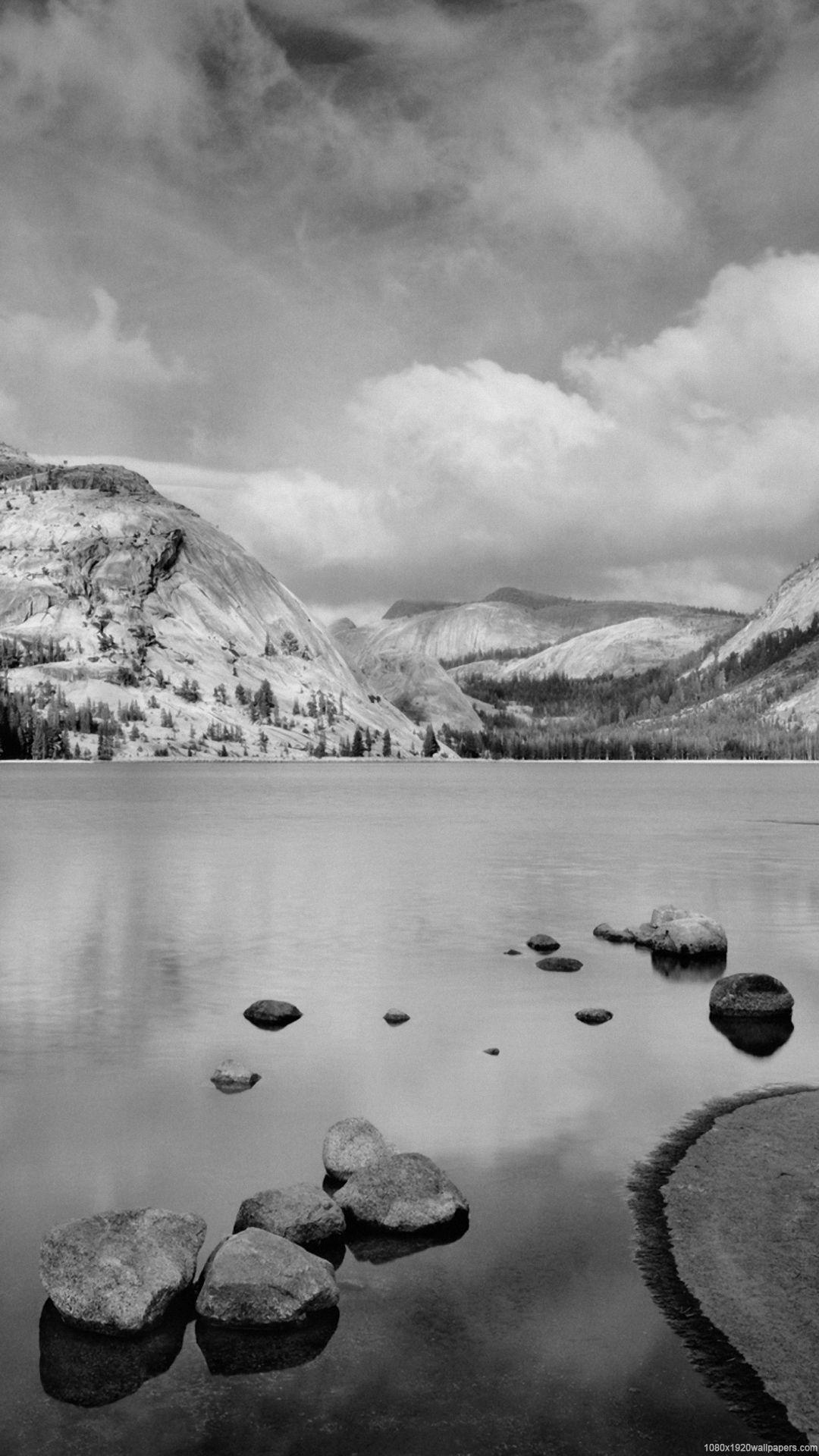 1080x1920 Black And White Mountains Wallpaper HD
