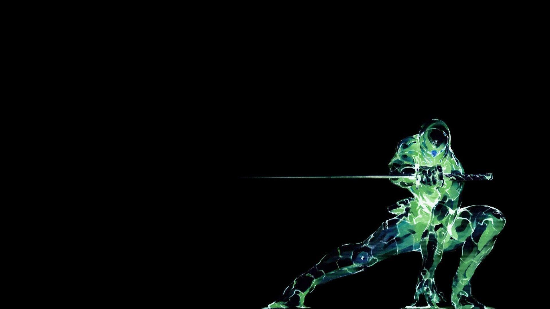1920x1080 #Grey Fox, #black background, #ninjas, #Metal Gear Solid, #video games, #simple background, #cyborg wallpaper. Mocah.org HD Wallpaper