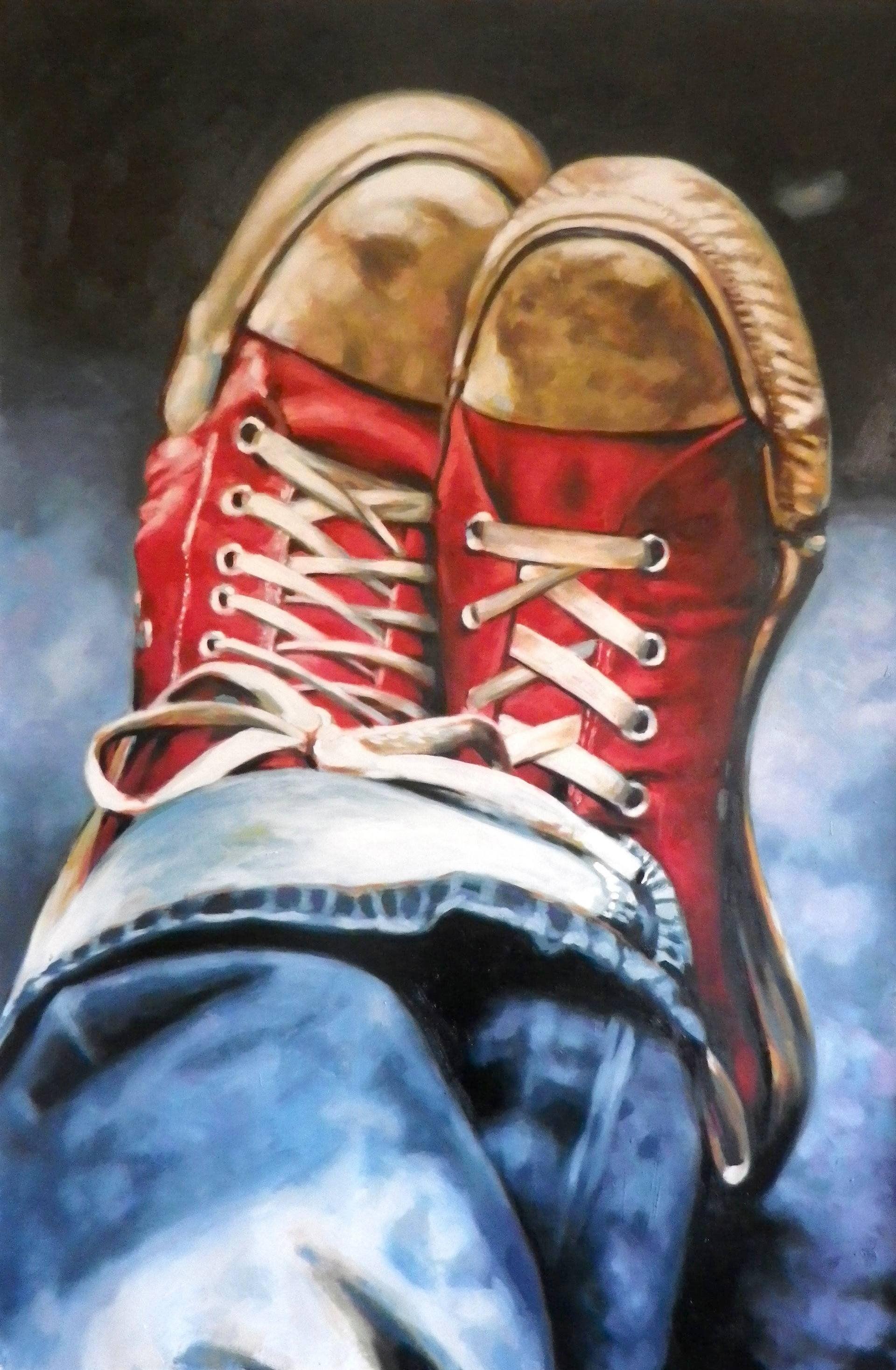 1920x2935 Beauty Art Artist Thomas Saliot Oil shoe Painting Red converse allstar wallpaperx2935