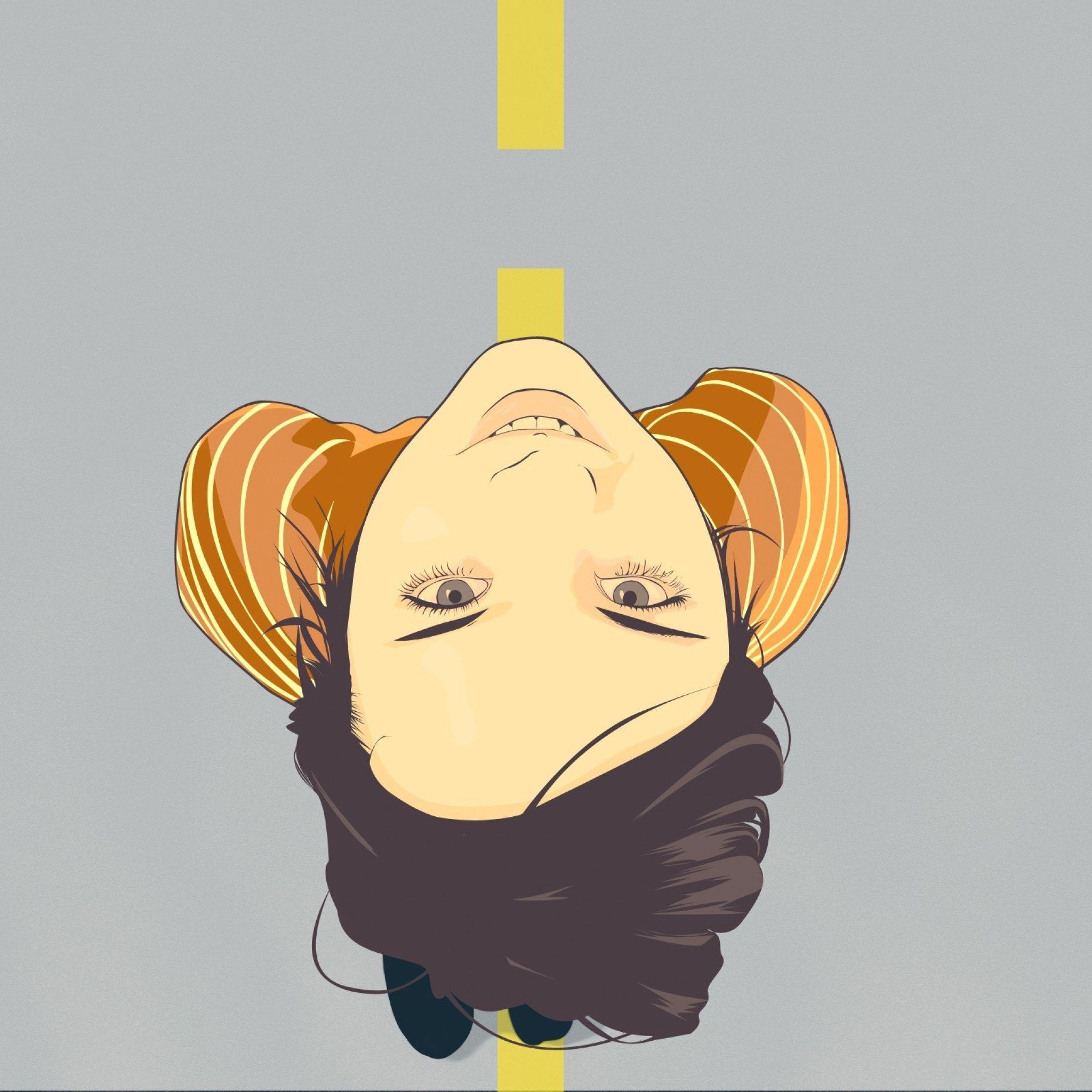 2048x2048 girl, face, minimalist iPad Air Wallpaper, HD Vector 4K Wallpaper, Image, Photo and Background