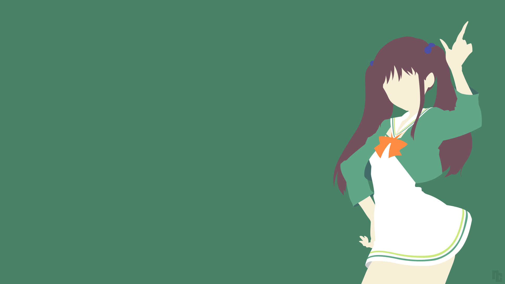 1920x1080 Wake Up Girls! Okamoto Minimalist Wallpaper