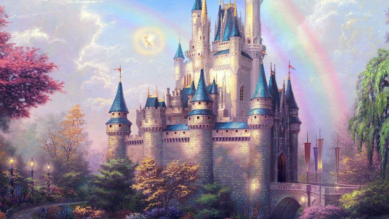 1600x900 Fantasy Castle Illustration Cute Disney Wallpaper