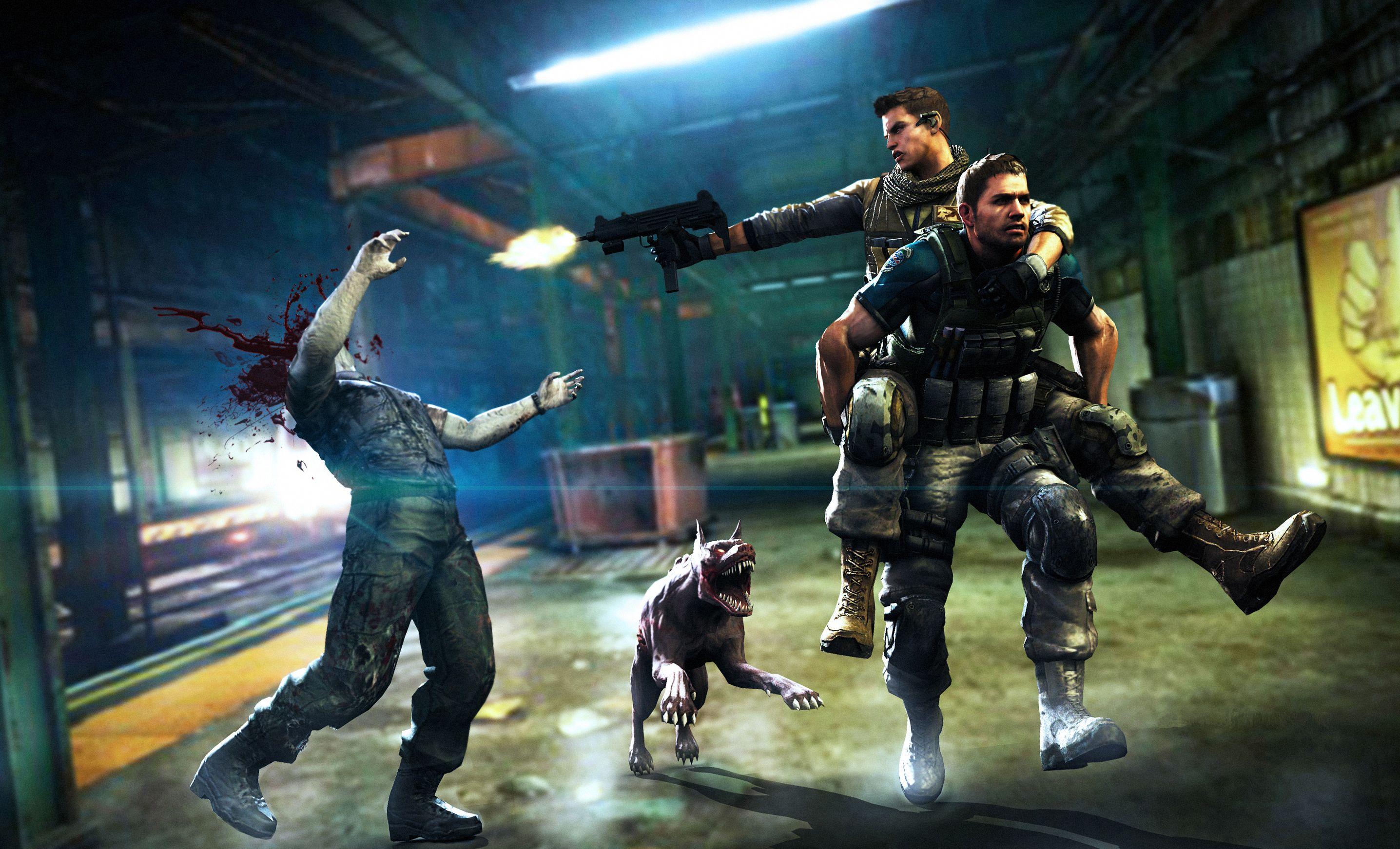 2872x1743 Resident Evil 6 Zombie Men Games dark blood wallpaperx1743