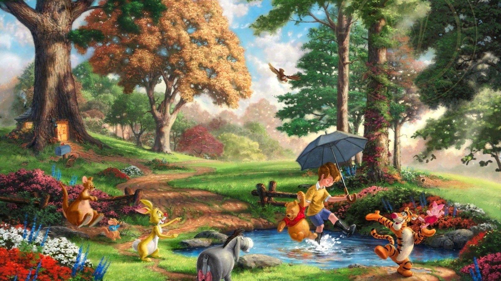 1600x900 Thomas Kinkade Disney Painting Artwork 1600×900 Wallpaper HD, Free Widescreen HD wallpaper. Disney paintings, Kinkade disney, Thomas kinkade disney