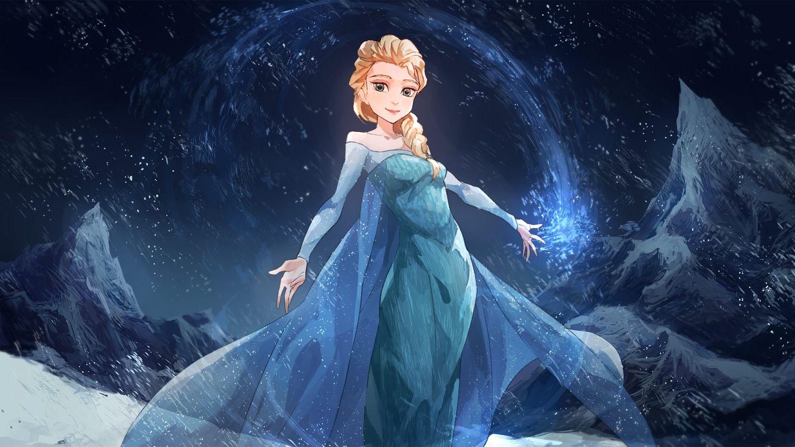 1600x900 Elsa the Snow Queen (Disney) Anime Image Board