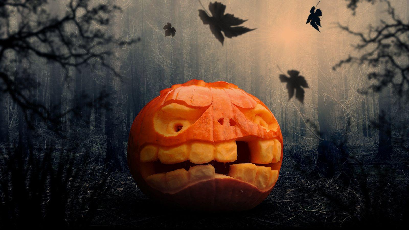 1600x900 Download wallpaper: Halloween pumpkin 1600x900